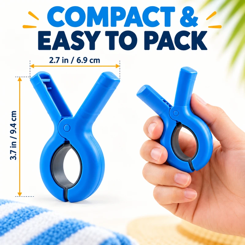 Beach Towel Clips for Beach Chairs – Strong Plastic Towel
