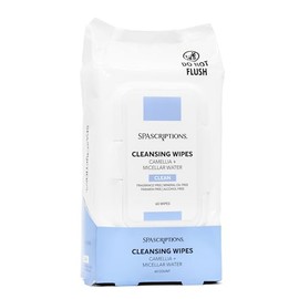 SPASCRIPTIONS Camellia + Micellar Water Makeup Cleansing Towelettes, 60 Ct. Fragrance-Free, Gently Cleanse Skin & Remove Makeup (1 Pack)