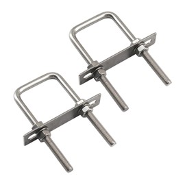 (2 Pieces) M10x120x160 Square U Bolts with Nuts and Frame Plates 304 Stainless Steel Heavy Duty Square U Shaped Bolts for Boat Trailer