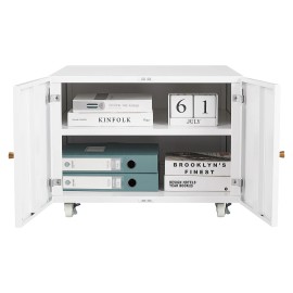 Office Furniture Copier Cabinet White 2 Door Steel Copier Stand Mobile Pedestal File Printer Standsize: 23.62 * 23.62 * 17.70 inch, color: White