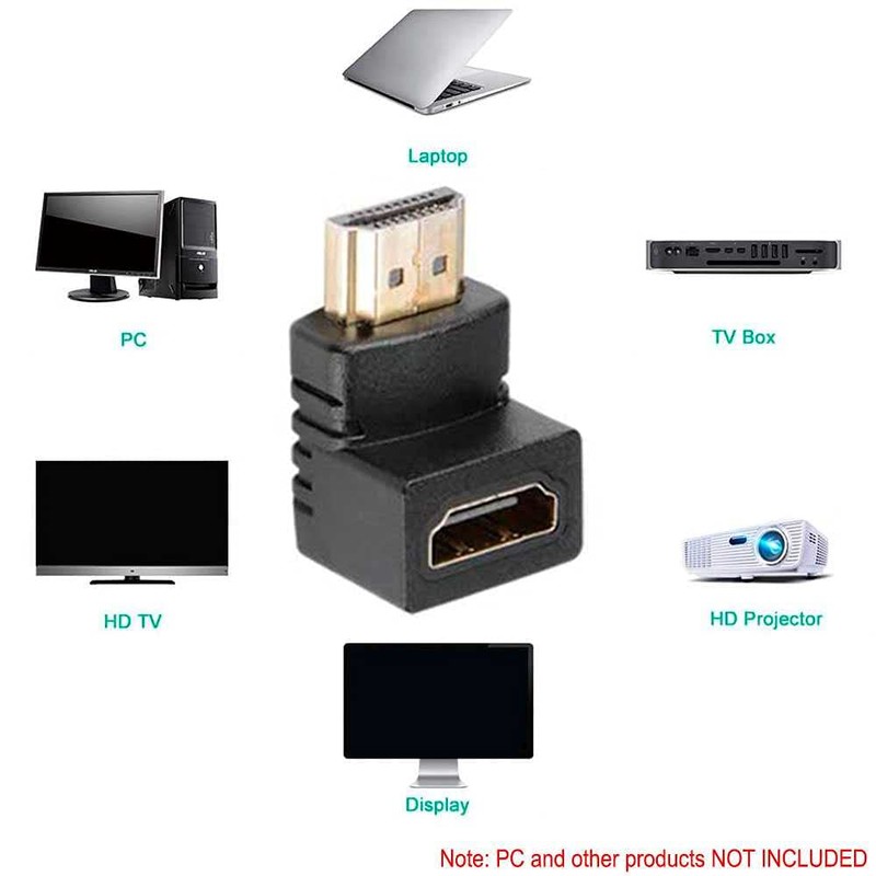 OcioDual HDTV 1.4 Angle Male to Female Adapter Black 90
