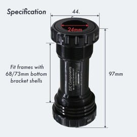 DJC Bike Ceramic Bearing Bottom Bracket BSA 68-73mm English Threaded BB 22mm 24mm GXP Spindle, Fit MTB Road Bike Hollow Deore XT SLX R7000 R8000 4700 5800 6800 IXF Prowheel(Ceramic GXP 22-24mm Black)