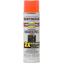 Rust-Oleum 266579 Inverted Marking Spray, 15 oz, Fluorescent Orange, 1 Pack