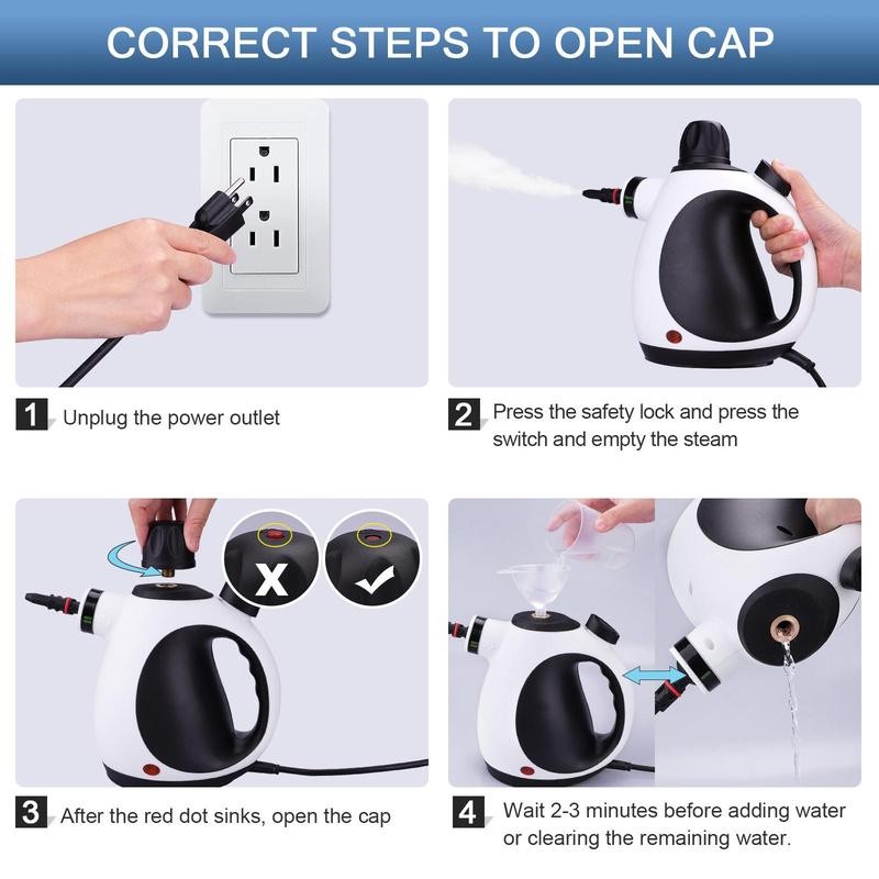 KOITAT Pressurized Handheld Multi-Surface Natural Steam Cleaner with 10 Accessories,