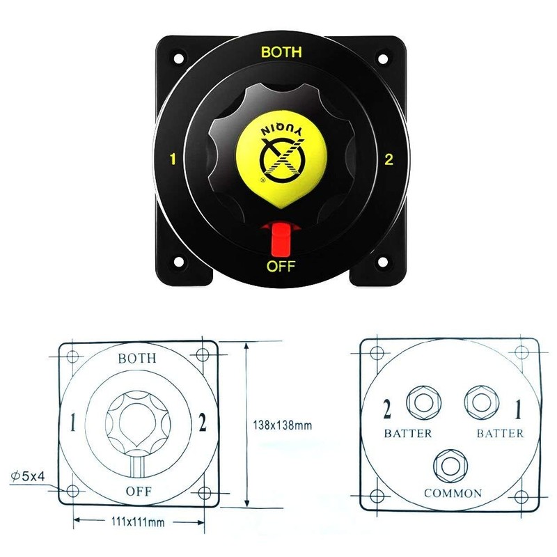 12V 24V Battery Selector Switch Rated 300A 450A Intermittent Marine