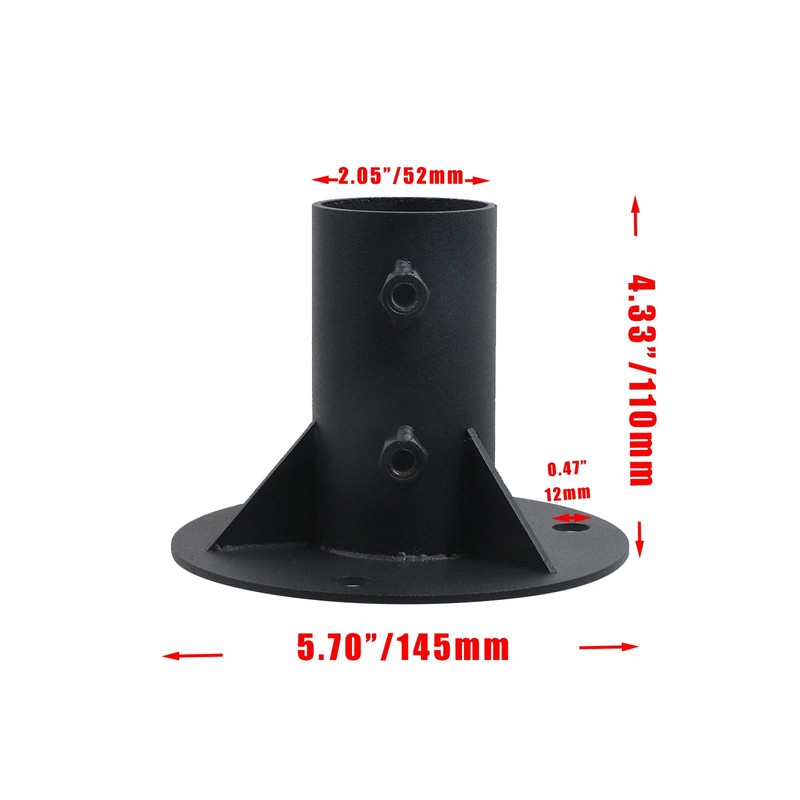 Crapyt 2" Round Steel Floor Flange for Chain Link Fence