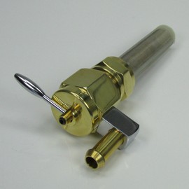 POLISHED BRASS 1975-2006 Harley 22mm HI-FLOW Petcock STRAIGHT "Downward" Fuel Outlet Valve - For 3/8" ID Fuel Hose - Replaces Pt # 62168-81 - Motorcycle Chopper Bobber