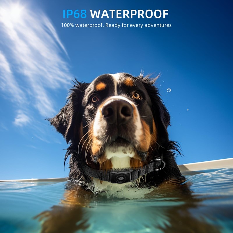 Upgraded AirTag Dog Collar, IP68 Waterproof Air Tag Dog Collar