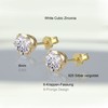 Stud Earrings 925 Silver Gold-Plated with Cubic Zirconia Stone Earrings