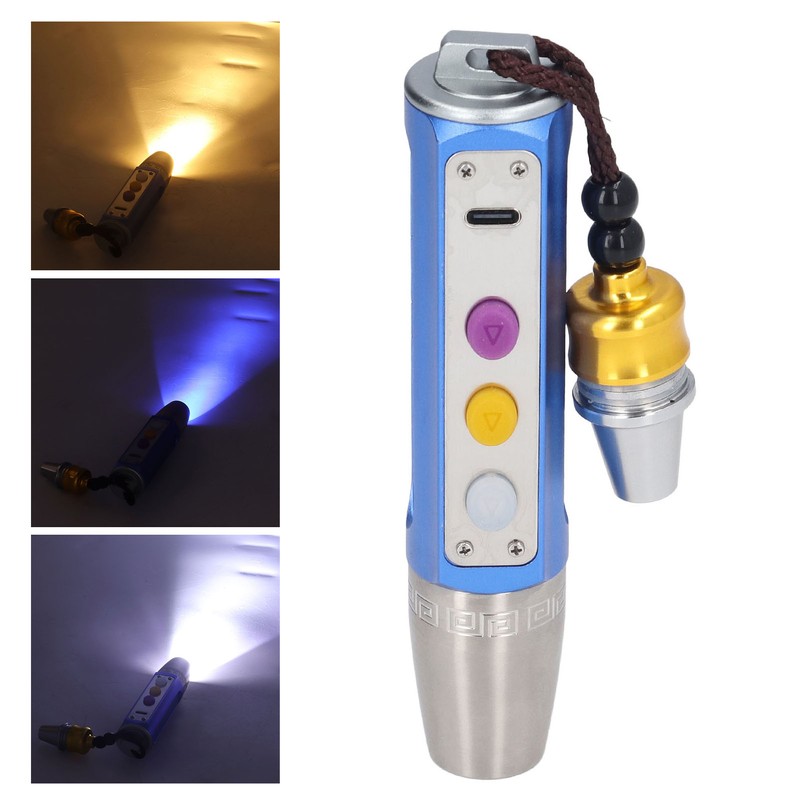 Adjustable Gem Identification Light Pocket 3LED Jewelry Appraisal Flashlight with