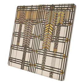Frank Lloyd Wright's Dana-Thomas House II Design on 8" Square Stone Trivet Manufactured in The USA Heat Tolerant Easily Wipes Clean