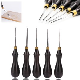 Leather Skiving Tool, Simple Polished Handle Leather Skiver Five Sizes Optional Leather Edge Beveler for Trimming Tool for Leathercraft (0.7mm)