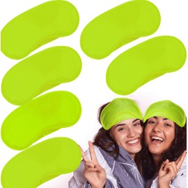 6 Pack Blindfold Eye Mask Cover Sleep Mask for Party Games Travel Sleep Team Build Party Supply with Adjustable Strap for Women Men Kids, Neon Green
