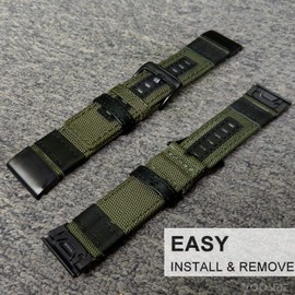 YOOSIDE QuickFit 26 mm Strap for Garmin Fenix 7X / Enduro / Epix Pro 51 mm / Fenix 5X / Fenix 6X, Woven Robust Nylon Replacement Watch Strap Wristbands for Instinct 2X / Tactix 7 Pro