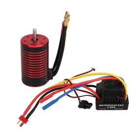 RC 3660 Brushless Motor and 80A Brushless ESC Electric Speed Controller T Male Connector Motor ESC Set for 1/8 RC Car 3100KV