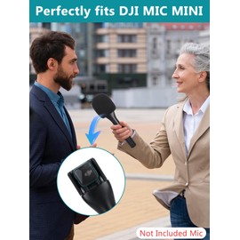 YOUSHARES Interview Handle for DJI Mic Mini - Microphone Wind Muff with Interview GO Handheld Adapter Compatible with DJI Mini Mic for Vlog, Streaming, Podcast