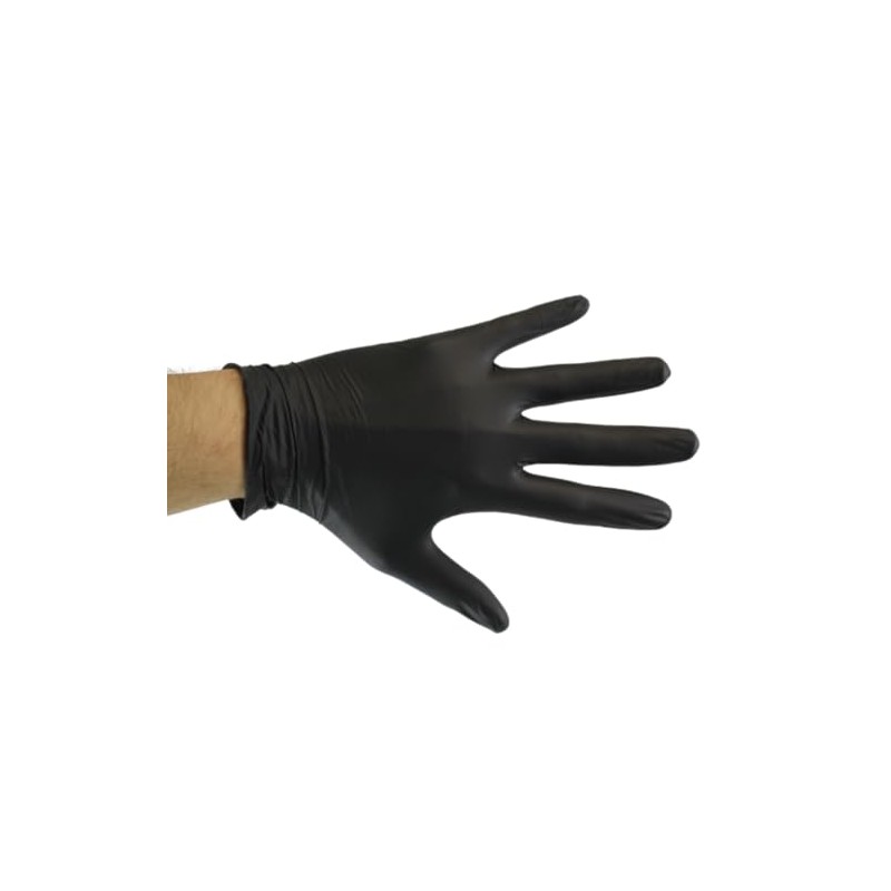 Mamba Med Black Nitrile Disposable Gloves, Medium, Black, 100 Gloves