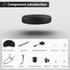 KKTONER Rolling Stool with Mid Back Height Adjustable Chair PU