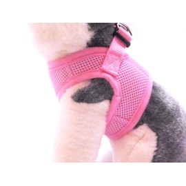 Snazzi Pet Soft No Pull Step-in Dog Harness Small Dog XXS XS Vest for Teacup, Chihuahua, Yorkie, Pomeranian Dog Vest Harness for Puppy Comfy Pink Meshs for Puppies (SM 12.5"-13.5" 5-6.5 lbs)