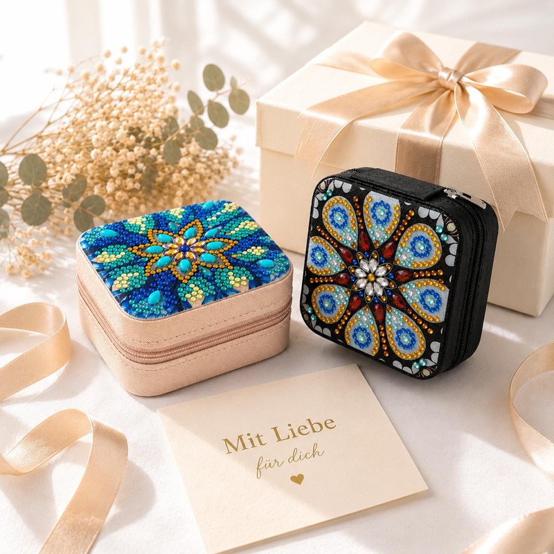2 PC Diamond Art Jewelry Boxes for Adults Craft Kits