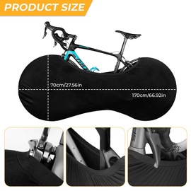 Black Bicycle Cover, Washable Bicycle Protective Cover, Bicycle Tarpaulin Bicycle Garage Indoor Dustproof Bicycle Protective Cover, Bicycle Cover for Mountain Bikes and Road Bikes