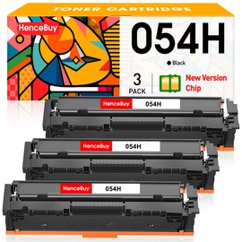 HenceBuy Compatible 054H Black Toner Cartridge Replacement for Canon 054H CRG-054H 054 CRG-054 Use with Canon Color imageCLASS MF644Cdw MF642Cdw LBP622Cdw LBP620 MF640C MF641Cw Printer (Black,3-Pack)