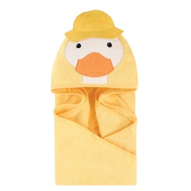 Little Treasure Unisex Baby Cotton Animal Face Hooded Towel, Duck, One Size