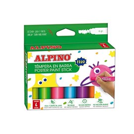 Alpine Solid PX000012 – 12 x Solid Tempera Paint Sticks, Multi-Coloured.