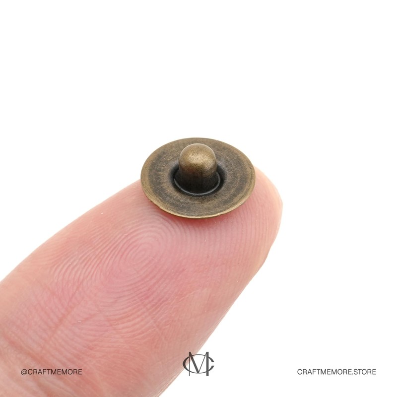 CRAFTMEMORE Solid Brass Jean Rivets, 3/8 Inch, 50 Sets, Washable