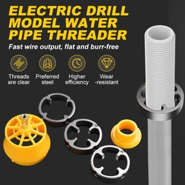 PVC Thread Maker Tool for Electric Drill - Plastic Pipe Tap Die Set, Pipe Threader Kit, with 3 Dies,1/2", 3/4", 1", Pipe Threader Kit for Professional Cutting & Pipe Threaders