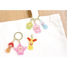 Tees Factory KD-5546163A Kobito Zukan 3 Charm Key Holder, A H1.8 x W1.7 x Depth 0.1 inches (45 x 44 x 3 mm)