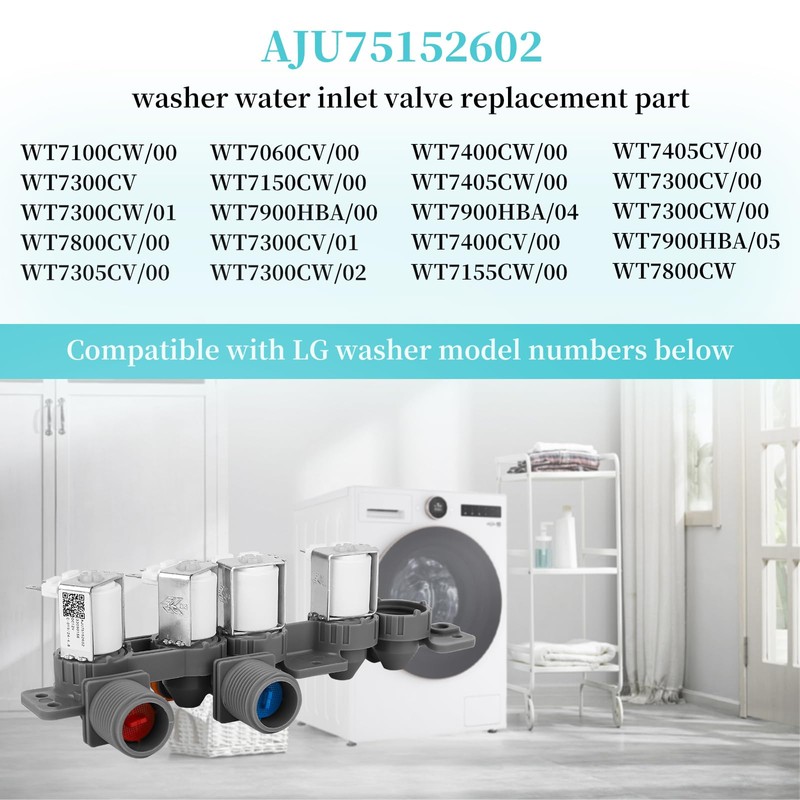 AJU75152602 Washer Inlet Valve Assembly for LG Washing Machine WT7405CW