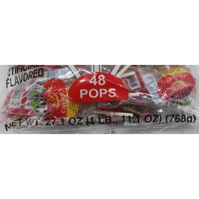 Sumthin Sweet Pops Cherry Candy Lollipops Suckers Bulk 48 Ct