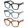 AMOMOMA 3 Pack Retro Oversized Square Reading Glasses for Women