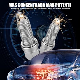 4 Piezas Bujías de Iridio, Bujías de Doble Aguja, Arranque Rápido, Rendimiento potente y Larga Vida útil, Compatibles con Juke, Versa, Cube, Micra, Ti