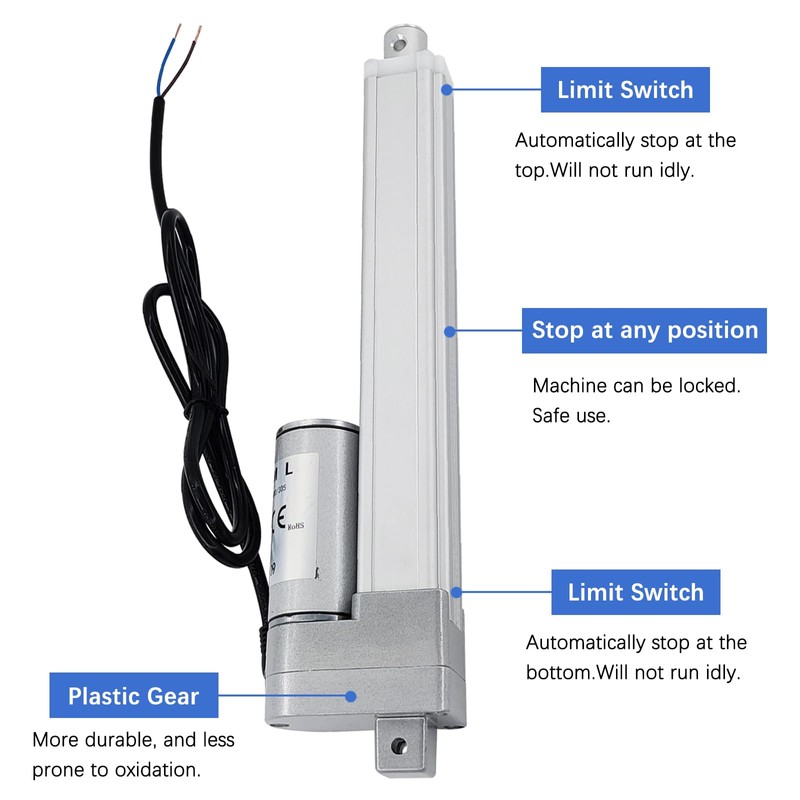 JQDML 12V High Speed Linear Actuator - 4 Inch Stroke,