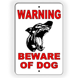 Custom Signs Warning Beware Of Dog  Metal Sign doberman security attack guard bite stop BD013