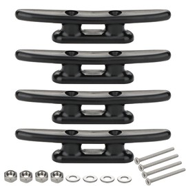 VTurboWay 4 Pack 4" Nylon Boat Cleat Dock with Stainless Steel Screws, Black