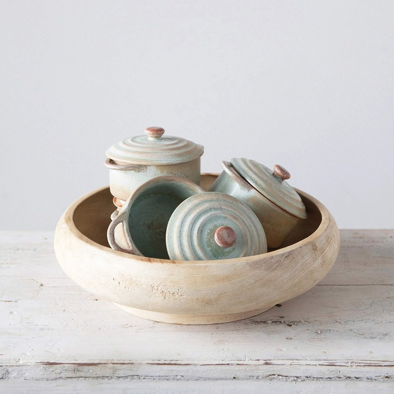 Creative Co-Op, Reactive Glaze, (Each One Will Vary) Mini Stoneware