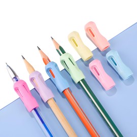 Larspotta 36 Packs Pencil Grips with 8 Colors, Hollow Trigonal Pencil Holders for Kids & Adults Writing Aid