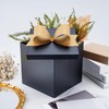 LaRibbons Large Gift Boxes with Lids,10x10x10 Inches Black Square Gift