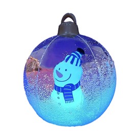 GOWENIC Bola Inflable Decorada de Navidad de 23,6, Gran Bola de PVC Transparente con Luz Gigante, Decoración con LED, Decoraciones Navideñas Al Aire Libre para Patios, Césped, Jardines