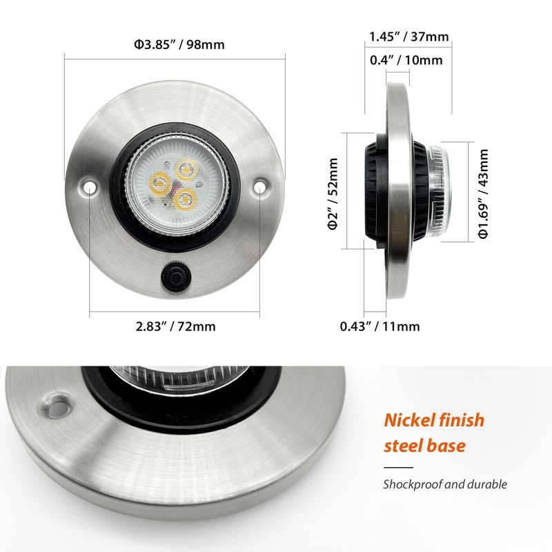 Dream lighting 12v Light Fixtures with Switch 2w LED Recessed