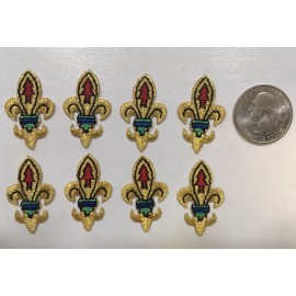 Unbranded fleur de lis patch saints logo lot of 8 pcs iron on applique 1 1/8" tall