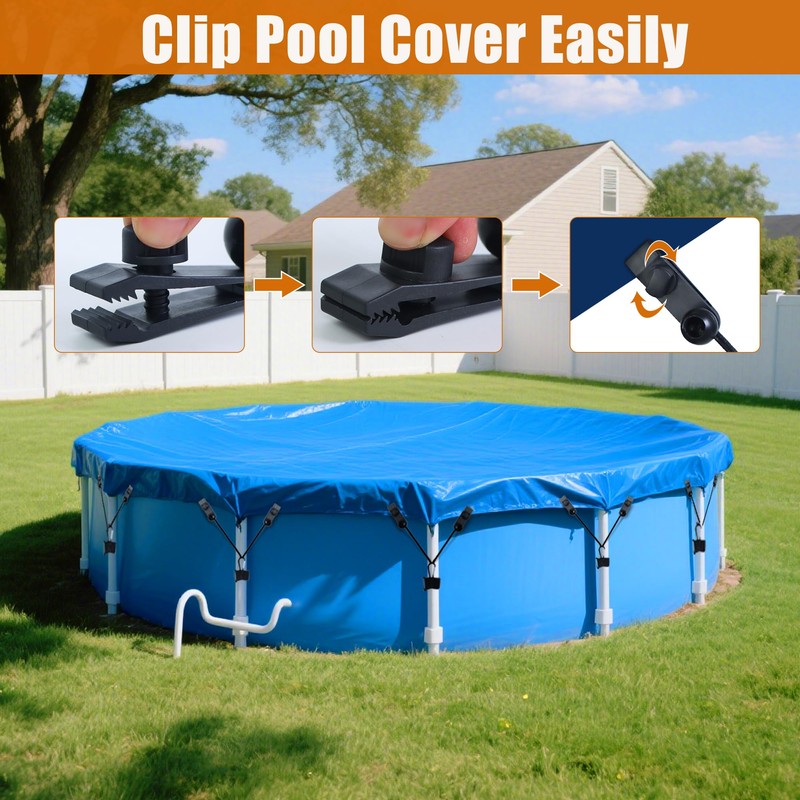 6 Sets Pool Cover Clip Kit for Above Ground Pools,