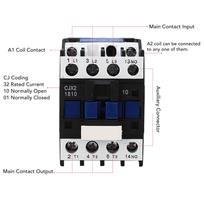 AC Contactor 18A 3 Pole Normally Open Silver Contact DIN