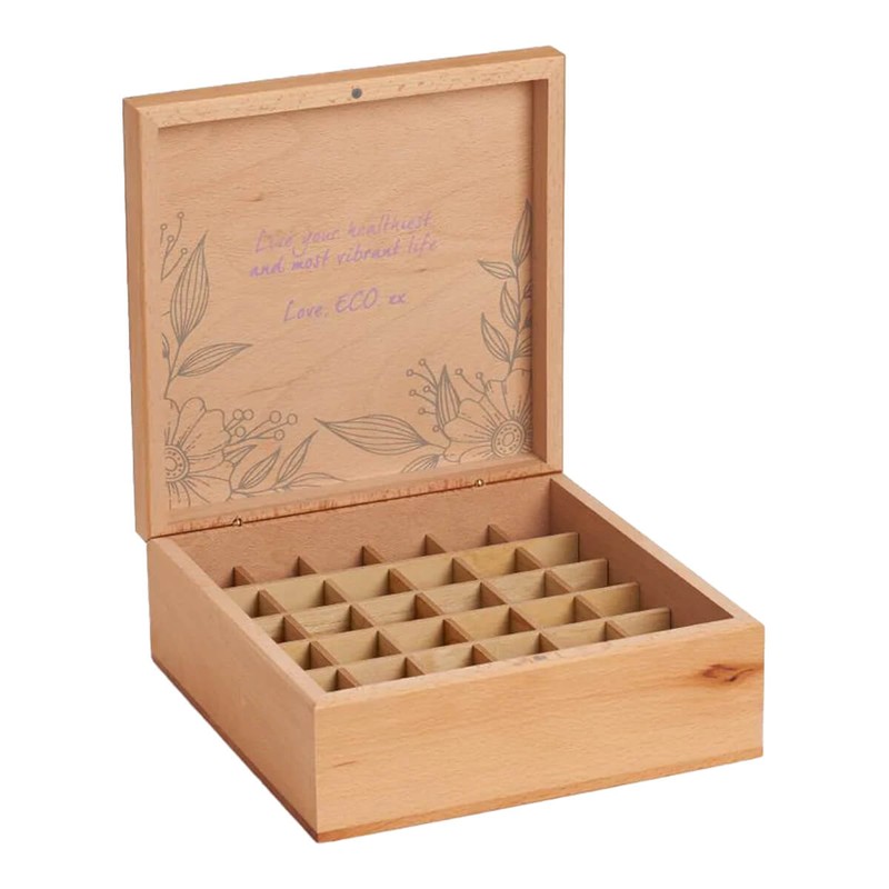 ECO. Modern Essentials Wooden Essential Oil Storage Box, 36 Slots