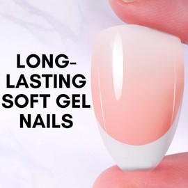 Makartt Press on Nails Kit: 24PCS White French Coffin Short Acrylic Fake Nail with Glue, Stick Adhesive Tabs, and Mini File, 12 Sizes for DIY Home Salon Manicure Use