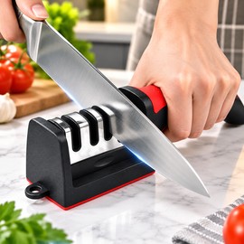 Handheld Knife Sharpener for Kitchen Use – Multi-Stage Sharpening Design with Aluminum Alloy Construction for Home