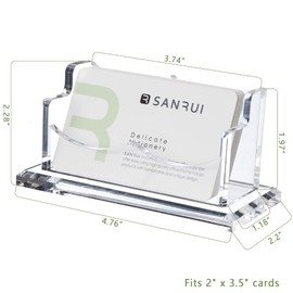 SANRUI Acrylic Business Card Holder for Desk,Clear Business Card Stand ,Business Card Display Holder Fits 2" x 3.5" Business Cards